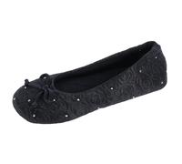 Chaussons Ballerines Isotoner Pour Femmes En Velours Rose Matelassé