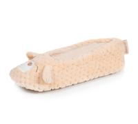 Chaussons Ballerines Micro Éponge, Semelle Gomme Antidérapante Abricot 35/36