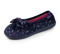 Isotoner Chaussons Ballerines femme confort à mémoire de forme | Pantoufle Microvelours Semelle ergonomique avec soutien voûte plantaire et mémoire de forme pour un confort durable