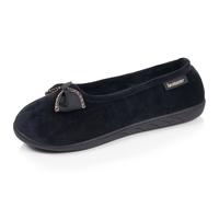 Chaussons Ballerines Microvelours Semelle Ergonomique, Mousse À Mémoire Forme Noir 36