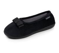 Isotoner Chaussons Ballerines femme confort à mémoire de forme | Pantoufle Microvelours Semelle ergonomique avec soutien voûte plantaire et mémoire de forme pour un confort durable