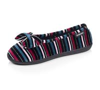 Chaussons Ballerines Microvelours Semelle Ergonomique, Mousse À Mémoire Forme Rayures Canard 38
