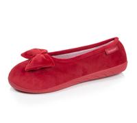 Chaussons Ballerines Microvelours Semelle Ergonomique, Mousse À Mémoire Forme Rouge 40