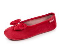 Chaussons Ballerines Microvelours Semelle Ultra Souple Mousse À Mémoire Forme Rouge 35/36