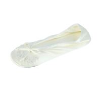 Chaussons Ballerines Satiné Perlé Brodés Isotoner Pour Femmes