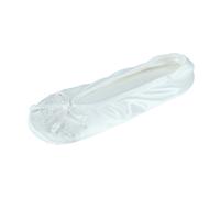isotoner Femme Soft Satin Ballerina Slippers with Embroidered Pearl Ballerines, Blanc, 37.5 EU
