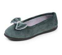 Isotoner Chaussons pantoufles Ballerines femme souples, ultra confortables et légers, confort semelle ergonomique technologie everywear, 36 EU, sauge noeud irisé