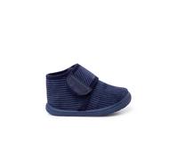 Chaussons barefoot velours côtelé fermeture à scratch bleu marine 27