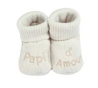 Chaussons Bébé Avec Broderie Papi D'amour Sand NAISSANCE(45/50)
