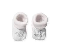Trois Kilos Sept chaussons bébé avec broderie papi d'amour 0-1 mois