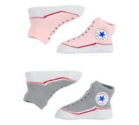 CONVERSE Chaussettes 'CHUCK' gris / rose / blanc, Taille 17-20