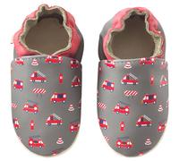 Chaussons Bébé Cuir Souple Honoré Les Camions De Pompiers Gris 18/19