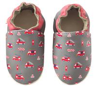 Chaussons Bébé Cuir Souple Honoré Les Camions De Pompiers Gris 20/21