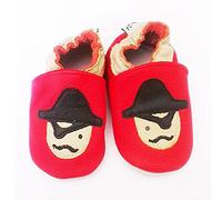 Chaussons bébé en cuir de vache doux - Pirate (6-12 mois)