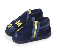 Chaussons bébé garçon en polyvelours marine - ISOTONER - Fermeture par zip et renfort d'EVA 24