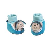 Sauthon Chaussons bébé Lazare en velours Bleu 0-6 mois