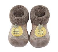 Chaussons Bébé Maison Confortables Doux Chauffants Intérieur Hiver Animées Conception Respirant Antidérapant Sécurisé Léger Pédiatrique Mignon Tendance Pratique (Khaki, 19 Infant)