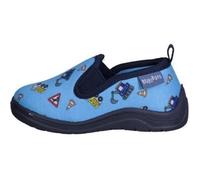 Chaussons bébé - PLAYSHOES - Allover Construction Site - Bleu - Semelle souple - Antidérapante 22/23