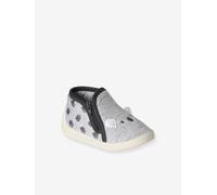Chaussons bébé textile zippés gris imprimé 25