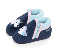 Chaussons Bottillons À Zip, Faciles À Enfiler, Bon Maintien Du Pied, Semelle Antidérapante Marine 21