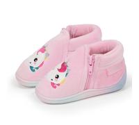 Isotoner Chaussons pantoufles Bottillons bébé fille à zip, faciles à enfiler, bon maintien du pied, semelle antidérapante