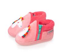 Chaussons bottillons à zip, faciles à enfiler, bon maintien du pied, semelle antidérapante rose 20
