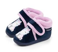 Isotoner Chaussons pantoufles Bottillons bébé fille velours maintien renforcé, fermeture scratch, simple à enfiler, 27 EU, marine