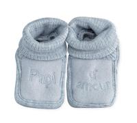 Chaussons brodés bébé - TROIS KILOS SEPT - Gris - Papi d'amour