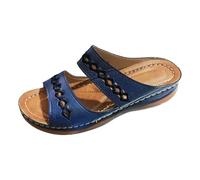 Chaussons Brodés Décontractés pour Femme, Sandales à Bout Ouvert avec Talon compensé Stable, Modèle Confortable à Enfiler en Un clin d’œil, pour Le Quotidien et Les Sorties de proximité