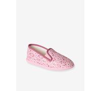 Chaussons charentaises fille fabriqués en France rose imprimé 28