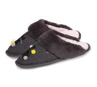 Chaussons chat gris femme - ISOTONER - Premium - Feutrine douce et confortable - Lavables en machine 37