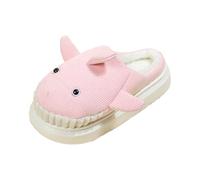 Chaussons chauds en velours pour femme - Tête de requin - Antidérapant | Velours avec motif tête de requin et doublure en peluche, semelle antidérapante, couleur unie, pour sols froids et soirées