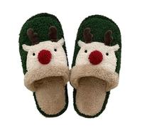 Chaussons Chauds imprimés en 3D sur Le thème de Noël pour Femmes pour Le Confort de la Maison (Green-d, 39)