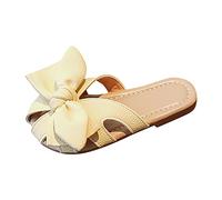 Chaussons chauds pour femme - Motif chat creux - Bout fermé - Orné - Orné - Talon ouvert - Sandales d'extérieur - Sandales de plage pour bébé - Chaussures d'apprentissage de la marche, jaune, 28 EU