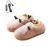 Chaussons Chauffants, 1 Paire USB Chauffage Électrique Pantoufles Température réglable Chauffé en Peluche Chaussures Hiver Chaussures Garder Les Pieds Au Chaud, pour intérieur et extérieur, Unisexe