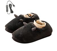 Chaussons Chauffants, 1 Paire USB Chauffage Électrique Pantoufles Température réglable Chauffé en Peluche Chaussures Hiver Chaussures Garder Les Pieds Au Chaud, pour intérieur et extérieur, Unisexe