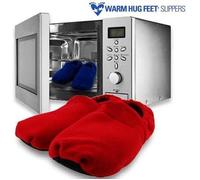 Chaussons chauffants au micro-ondes - molletonnés - Rouge