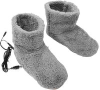 Chaussons Chauffants Chauffants De Pieds Électriques Rechargeables Coussin Chauffant Pour Pieds Par USB Pour Enfants Adultes Femmes Hommes (Gris)
