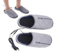 Chaussons chauffants, chauffe-eau chauffés électriquement, dispositif de massage des pieds - avec velours ultra doux, adapté à la taille UE 36-48, fonction de chaleur sûre, idéal pe