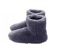 Chaussons Chauffants, Chaussons d'hiver Chauds Chauffants USB, Chaussons Chauffants en Polaire, Semelles chauffantes pour Une Bonne Nuit de Sommeil Chauffage 5v, Gris