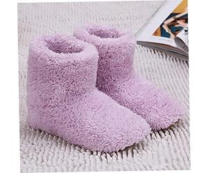 Chaussons chauffants électrique USB chauffage hiver chaud pantoufles chauffe-pieds pour une bonne nuit de sommeil rose chauffe-pieds