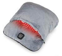 Chaussons Chauffants Électriques avec Massage Vibrant - Bouillotte Sèche Rapide pour Pieds Froids - Pantoufles Hiver Confortables Usage Quotidien Maison Bureau Taille Unique Gris