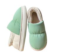 Chaussons Chauffants Femme Chaussons De Noel Femme Men And Women Autumn And Winter Warm Wrap Root Household Cotton Shoes Slippers Pantoufles Homme Confortable Chausson Personnalisé (Green, 40)