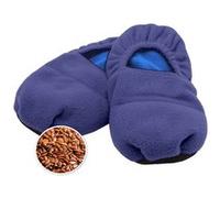 Chaussons Chauffants FISHTEC Micro-Ondes - Pantoufles en Graines de Lin - Taille 40/44 - Polaire Bleu Bleu G
