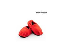 InnovaGoods - Chaussons Chauffants Micro-ondes, Confort et Relaxation à la Maison, Douceur Exceptionnelle, Unisexe, Taille Unique, Rouge, Polyester