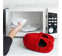 SHOP-STORY - Pantoufles Chaussons Chauffants au Micro-Onde Rouge Rouge