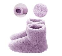 Chaussons Chauffants - MOOHOP - Chauffe-Pieds électriques USB - Peluche intérieur - Rose