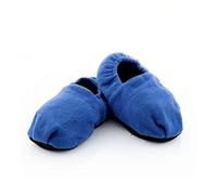 Chaussons Chauffants - Pantoufles de Maison Chauffables au Micro-ondes - Graines de Lin amovibles - Rouge Bleu Léopard Dalmatien - Taille 36 - 42 (bleu)