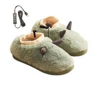 Chaussons chauffants pour femme Pantoufles en peluche ultra-douces,