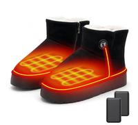 Chaussons chauffants pour homme et femme, 5000 mAh rechargeables | Élément chauffant amélioré, chargeur 10 W, 3 réglages de chaleur, chauffage rapide de 30 secondes, batterie légère